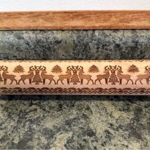 Christmas Reindeer Embossed Rolling Pin